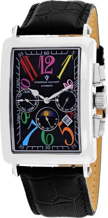 Christian Van Sant Mens Prodigy Black Rectangle 33mm