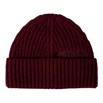 Dondup Beanies, male, Red, Size: ONE SIZE Ribbed Knit Beanie