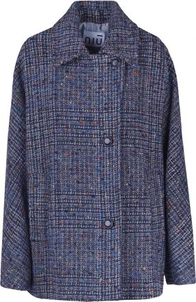 Ni&ugrave; Tweed Jassen - Dames - Blazers - Blauw - M - Tweed - Jassen