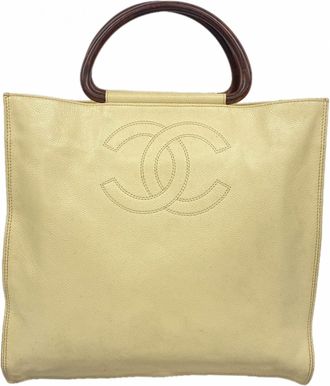 Chanel Ivory Grained Calfskin Tote Bag (Pre-Owned)