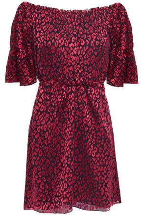 Saint Laurent Red Bardot Silk Mini Dress Size L