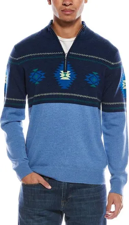 Brodie Navajo Wool & Cashmere-Blend 1/4-Zip Mock Neck Sweater
