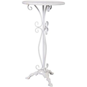 Wanderlust Deco Wanderlust Deco - Mesa Auxiliar De Metal Envejecido Blanco 40x40x77