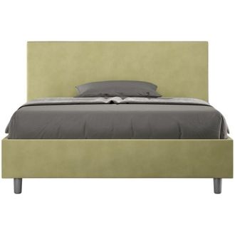 ITYhome Letto una piazza e mezza rivestito in Microfibra - ADELE - Colore: Verde - Dimensione Rete: 130x190 - Tipologia Letto: Senza Rete