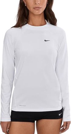 Nike Dri-FIT UV Long Sleeve Hydroguard Womens Swimwear White : XS, Polyester/Spandex