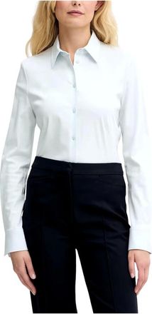 HUGO BOSS Overhemden, Dames, Blauw, XL, Katoen, Bronta Tuesday