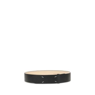 Maison Margiela Four-Stitch Calf Leather Belt - Black