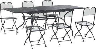 vidaXL Conjunto De Comedor De Jard&iacute;n 7 Uds. Gris Antracita Vidaxl
