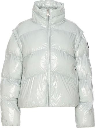 Patrizia Pepe Patrizia Pepe, Winter Jackets, female, Gray, Size: XS Short Nylon Down Jacket