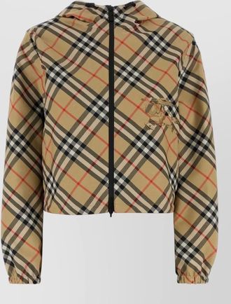 Burberry reversible hooded twill jacket cropped check