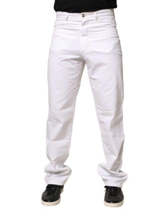 Fred Perry F Perry Cotton Mid Waist Straight Men blue Mens Jeans (Pre-Owned)