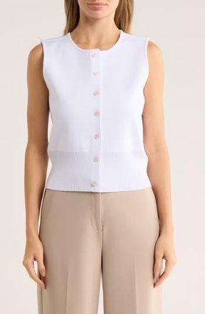 By Design Julianna Button Front Sweater Vest in White at Nordstrom Rack, Size X-Large
