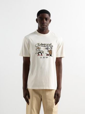 Edmmond Studios Western Print T-Shirt in Plain Off White at Nordstrom, Size Xx-Large