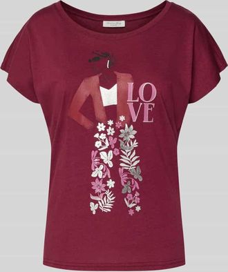 Christian Berg T-Shirt mit Motiv-Print und Rundhalsausschnitt in Schoko, Gr&ouml;&szlig;e XXL