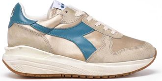 Diadora Beige Gold Leather Polyester Venus Sneakers