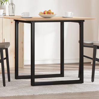 vidaXL Mesa De Comedor Marco O Madera Maciza Pino Y Acero 90x90x75 Cm Vidaxl