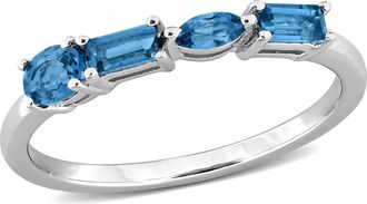 Mimi & Max Multi-Gem Four Stone Ring Sterling Silver