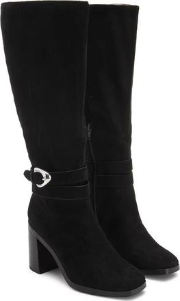 Dolce Vita Womens Dolce Vita Finnian Boots Black Side Zip Square Toe Knee High HAWK1470