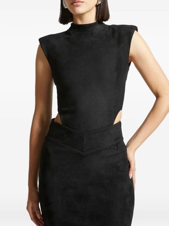 Mani&egrave;re De Voir wide-shoulder bodysuit - Black