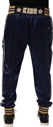Dolce & Gabbana Blue Nylon Jogger Mid Waist Trouser Mens Pants (Pre-Owned)