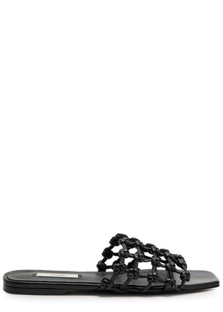Toteme Braided Leather Sliders - Black - 41 (IT41 / UK8)