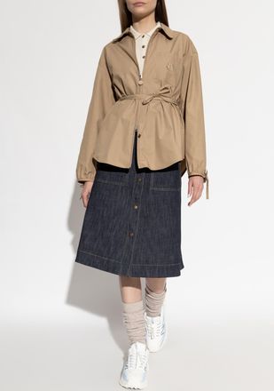 Moncler Shirt With Logo Patch, Womens, Beige