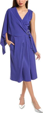 Alberta Ferretti Cape Midi Dress
