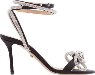 Mach & Mach Crystal Double Bow Sandals, Brand Size 36 ( US Size 6 )