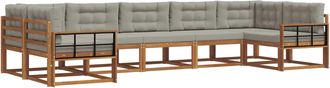 vidaXL Conjunto De Sof&aacute;s De Exterior 7 Uds. Gris Natural Y Claro Vidaxl