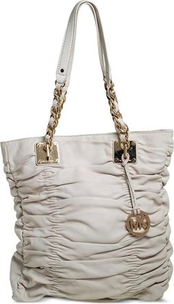 Michael Kors Borsa a spalla in pelle con ruches Pre-owned - Bianco