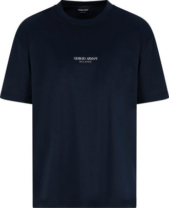 Giorgio Armani Blue Pure Cotton Interlock T-Shirt