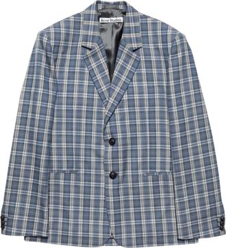 Acne Studios Giacca da abito in lana a quadri - - Jackets - Donna - Blu - M