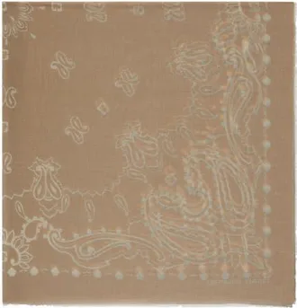 Gerard Darel Dorine Square Paisley Print Scarf in Green Khaki at Nordstrom