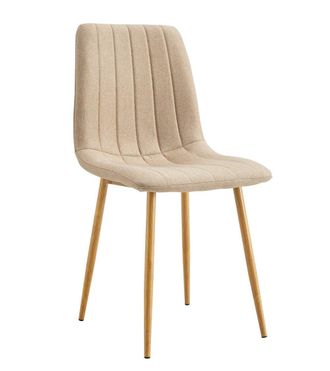 Home Heavenly Pack 4 sillas tapizadas color beige con patas tipo madera