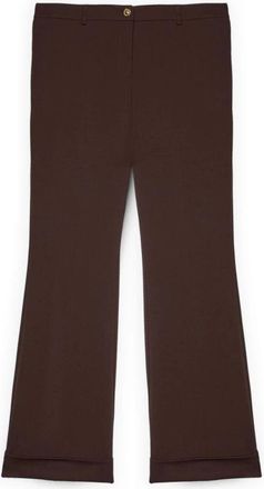 Fiorella Rubino Flare Broek - Dames - Wijde Broeken - Bruin - L - Polyester - Broeken
