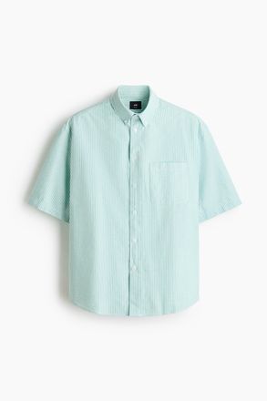H&M Oxfordhemd mit Kurzarm in Relaxed Fit - Green