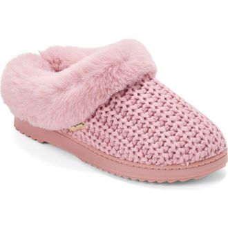 Dearfoams Hannah Festive Knit Clog Slipper in Pale Mauve at Nordstrom, Size X-Large