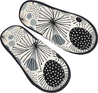 Generic Watercolor Abstract Art Men Women Slippers Fluffy Shoes Slip On House Shoes For Winter Outdoor Bedroom M