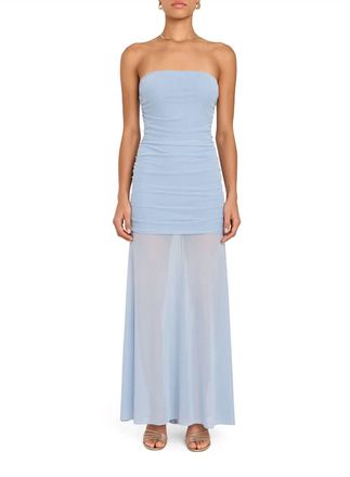 Amanda Uprichard Leo Strapless Maxi Dress In Aero Blue