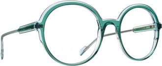 Blush Green Fantasia Acetate Round Sunglasses
