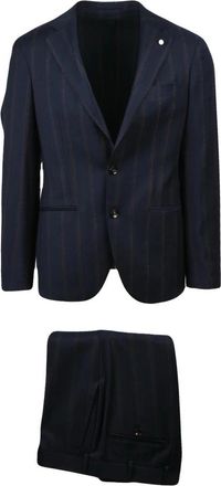 Luigi Bianchi Mantova Giacca Stondata Pak - Heren - Business pakken - Blauw - M - Wol - Kostuums