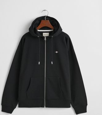 GANT Women Shield Zip Hoodie (XXL) BLACK