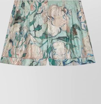 Givenchy silk twill shorts rose archive motif