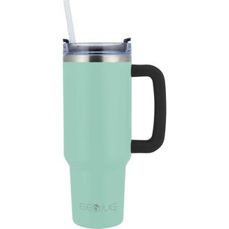 Brentwood Insulated Stainless Steel Tumbler Cup with Handle, Lid, and Straw in Blue at Nordstrom