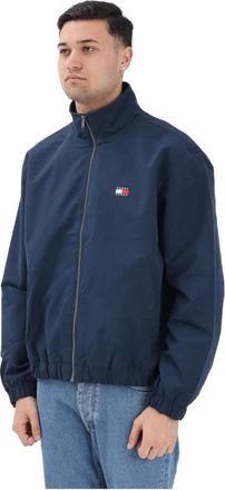 Tommy Jeans Waterafstotend Jack met Trechterhals - Heren - Zomerjassen - Blauw - 2XL - Polyester - Jassen