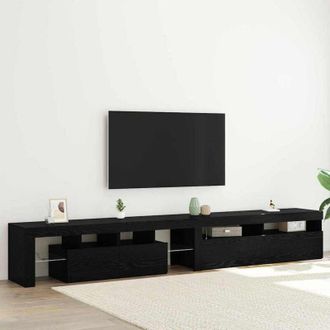 vidaXL Vidaxl - Mobile tv 2 pcs Rovere nero 260 x 36.5 x 40 cm