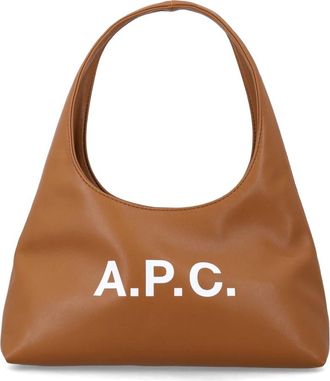 A.P.C. A.p.c., Tassen, Dames, Bruin, ONE Size, Leer, Baby Ninon Schoudertas
