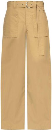 Jil Sander Pantaloni in cotone con ricamo logo - Toni neutri