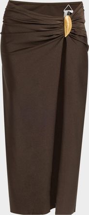 SIMKHAI Eiana Shell Midi Skirt