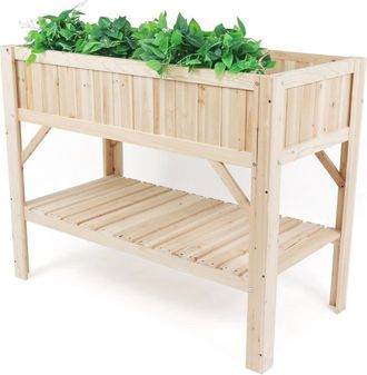 Habitat et Jardin Huerto Cuadrado De Madera magnolia Sobre Patas - 115 X 57 X 90 Cm - Beige